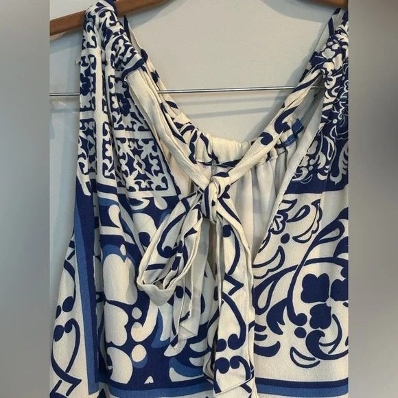 Fifteen Twenty Brenda Ruffle Blue and White Dress - Picture 6 of 8